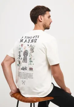 Medicine tricou din bumbac culoarea bej, cu imprimeu imagine