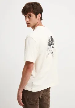 Medicine tricou din bumbac culoarea bej, cu imprimeu imagine