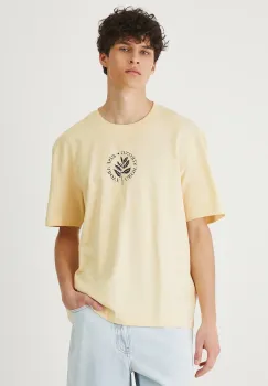 Medicine tricou din bumbac culoarea bej, cu imprimeu imagine