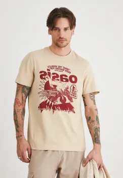 Medicine tricou din bumbac culoarea bej, cu imprimeu imagine