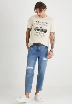 Medicine tricou din bumbac culoarea bej, cu imprimeu imagine