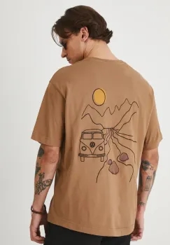 Medicine tricou din bumbac culoarea bej, cu imprimeu imagine