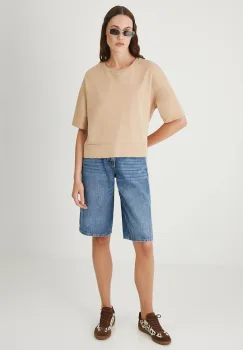 Medicine tricou din bumbac culoarea bej imagine