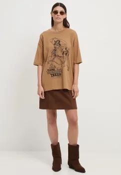Medicine tricou din bumbac culoarea bej imagine