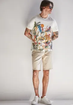 Medicine tricou din bumbac culoarea bej, modelator imagine