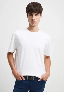 Medicine tricou din bumbac culoarea bej, neted imagine