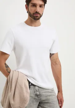 Medicine tricou din bumbac culoarea bej, neted imagine