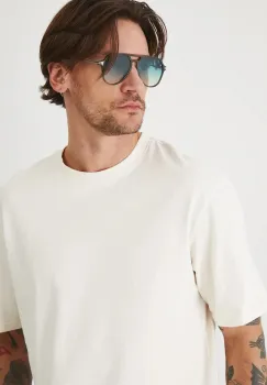 Medicine tricou din bumbac culoarea bej, neted imagine