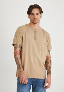 Medicine tricou din bumbac culoarea bej, neted imagine