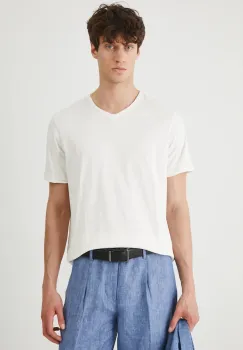 Medicine tricou din bumbac culoarea bej, neted imagine