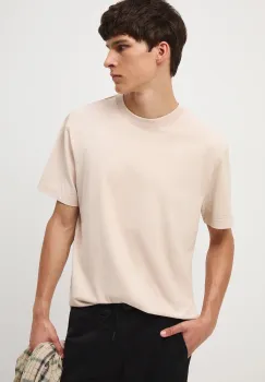 Medicine tricou din bumbac culoarea bej, uni imagine