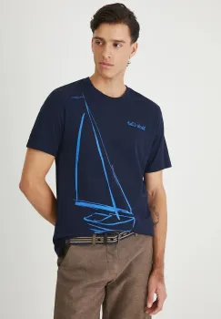 Medicine tricou din bumbac culoarea bleumarin, cu imprimeu imagine