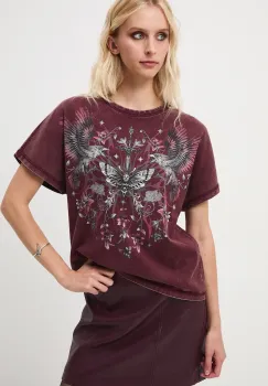 Medicine tricou din bumbac culoarea bordo imagine