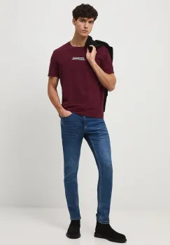 Medicine tricou din bumbac culoarea bordo, cu imprimeu imagine