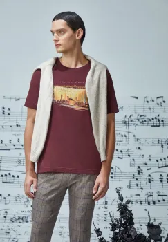 Medicine tricou din bumbac culoarea bordo, cu imprimeu imagine