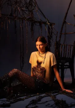 Medicine tricou din bumbac culoarea galben imagine