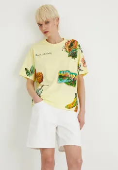 Medicine tricou din bumbac culoarea galben imagine
