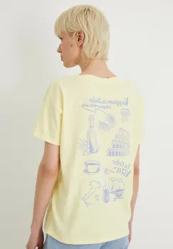 Medicine tricou din bumbac culoarea galben imagine