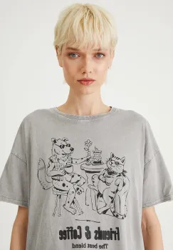 Medicine tricou din bumbac culoarea gri imagine
