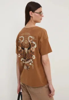 Medicine tricou din bumbac culoarea maro imagine