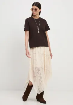 Medicine tricou din bumbac culoarea maro imagine