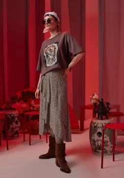 Medicine Tricou din bumbac culoarea maro a femeilor imagine