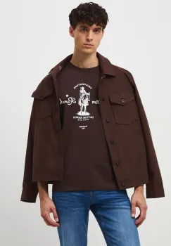Medicine tricou din bumbac culoarea maro, cu imprimeu imagine
