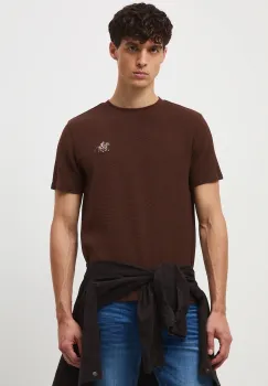 Medicine tricou din bumbac culoarea maro, cu imprimeu imagine