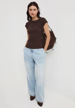 Medicine tricou din bumbac culoarea maro imagine