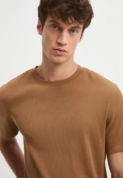 Medicine tricou din bumbac culoarea maro, neted imagine