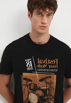 Medicine tricou din bumbac culoarea negru, cu imprimeu imagine