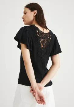 Medicine tricou din bumbac culoarea negru, cu spate descoperit imagine