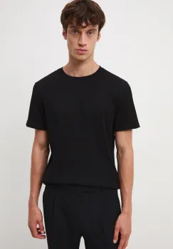 Medicine tricou din bumbac culoarea negru, neted imagine