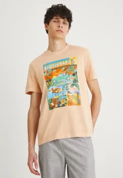 Medicine tricou din bumbac culoarea portocaliu, cu imprimeu imagine