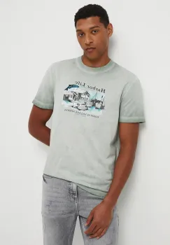 Medicine tricou din bumbac culoarea turcoaz, cu imprimeu imagine