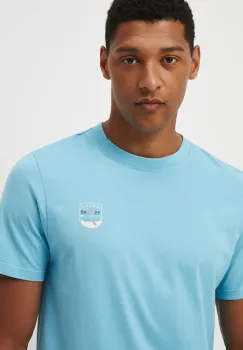 Medicine tricou din bumbac culoarea turcoaz, cu imprimeu imagine