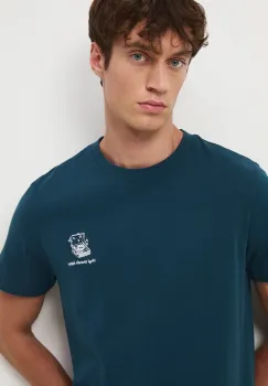 Medicine tricou din bumbac culoarea turcoaz, cu imprimeu imagine