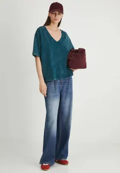 Medicine tricou din bumbac culoarea verde imagine