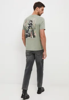 Medicine tricou din bumbac culoarea verde, cu imprimeu imagine