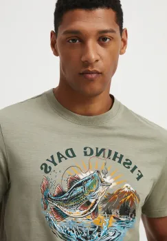 Medicine tricou din bumbac culoarea verde, cu imprimeu imagine