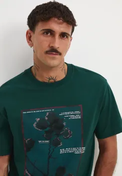 Medicine tricou din bumbac culoarea verde, cu imprimeu imagine