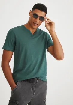 Medicine tricou din bumbac culoarea verde, neted imagine