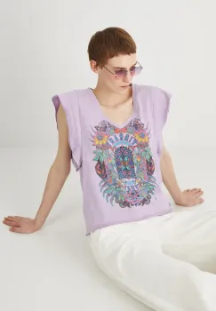 Medicine tricou din bumbac culoarea violet imagine