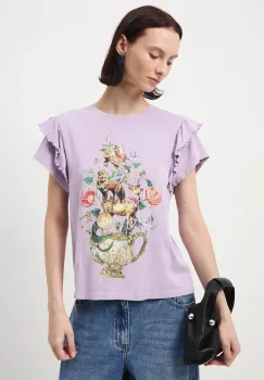 Medicine tricou din bumbac culoarea violet imagine