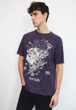 Medicine tricou din bumbac culoarea violet, cu imprimeu imagine