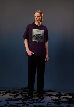 Medicine tricou din bumbac culoarea violet, cu imprimeu imagine