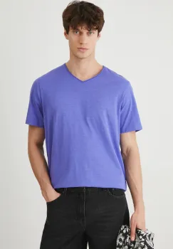 Medicine tricou din bumbac culoarea violet, neted imagine