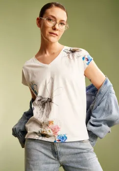 Medicine tricou din bumbac femei, culoarea alb imagine