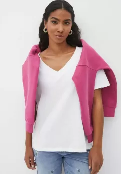 Medicine tricou din bumbac femei, culoarea alb imagine