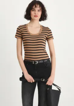 Medicine tricou din bumbac femei, culoarea bej imagine